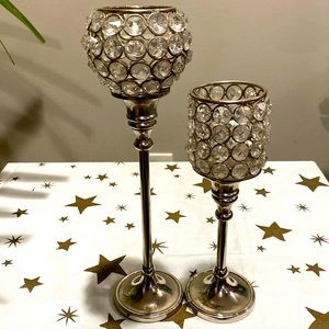 Vintage jeweled votive candle holders